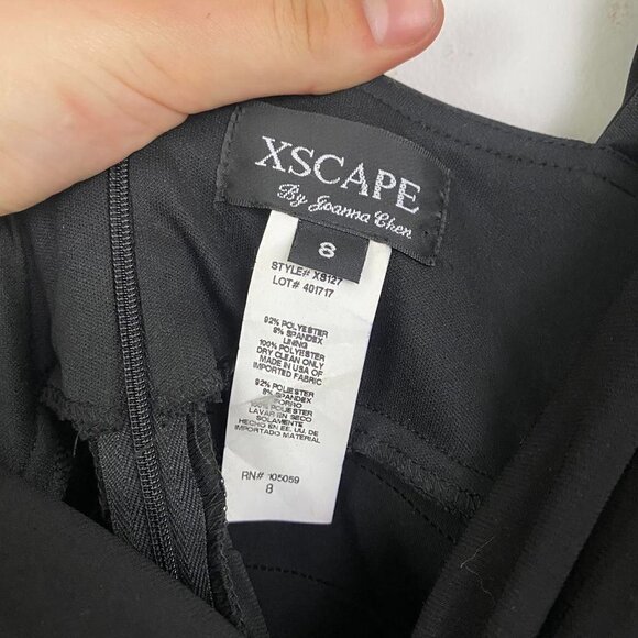 XSCAPE black ruffle sweetheart neckline dress - Picture 5 of 5